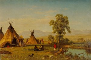 Villaggio Sioux vicino a Fort Laramie da Albert Bierstadt